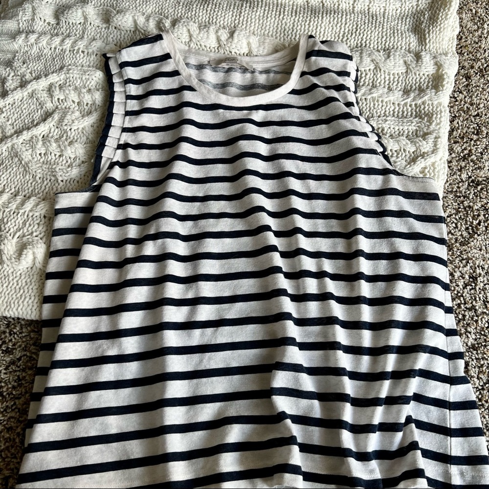 LOFT Striped Tank Top, Size XL